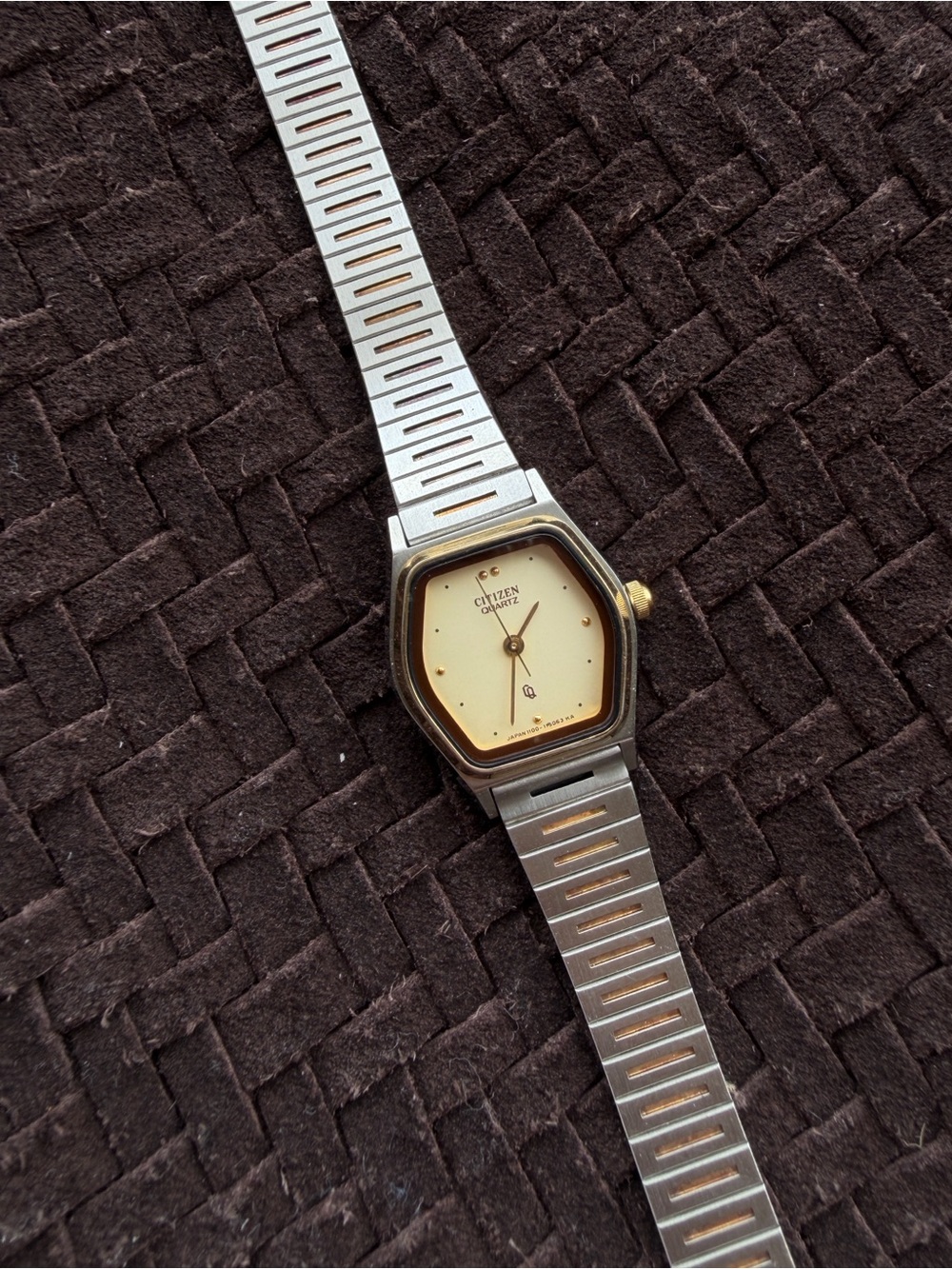 Citizen Two-Tone Silver and Gold Rectangular Dress Watch